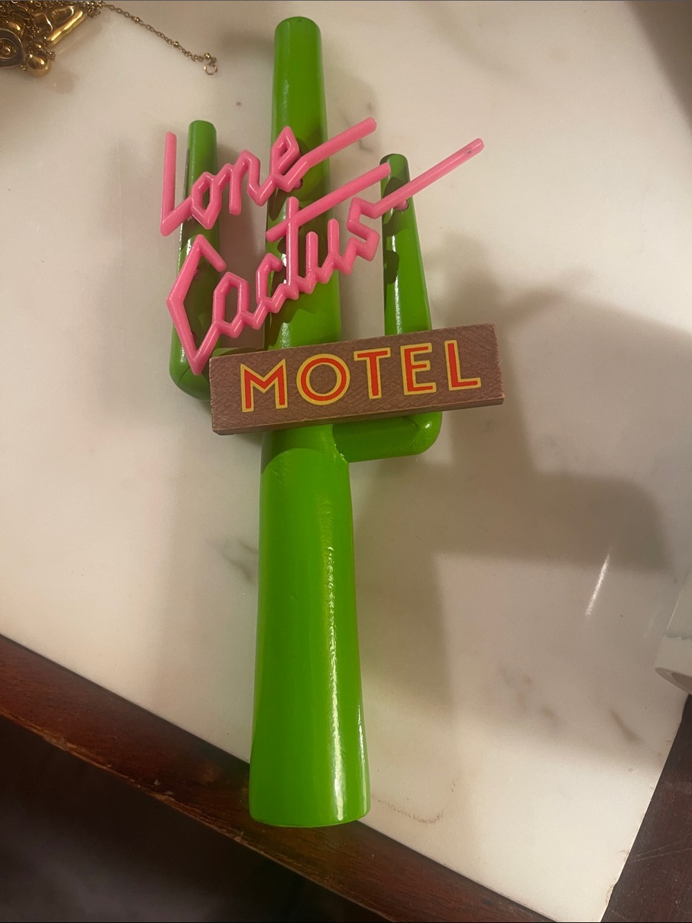 Love Cactus Motel Wall Decor - Bright Green and Pink